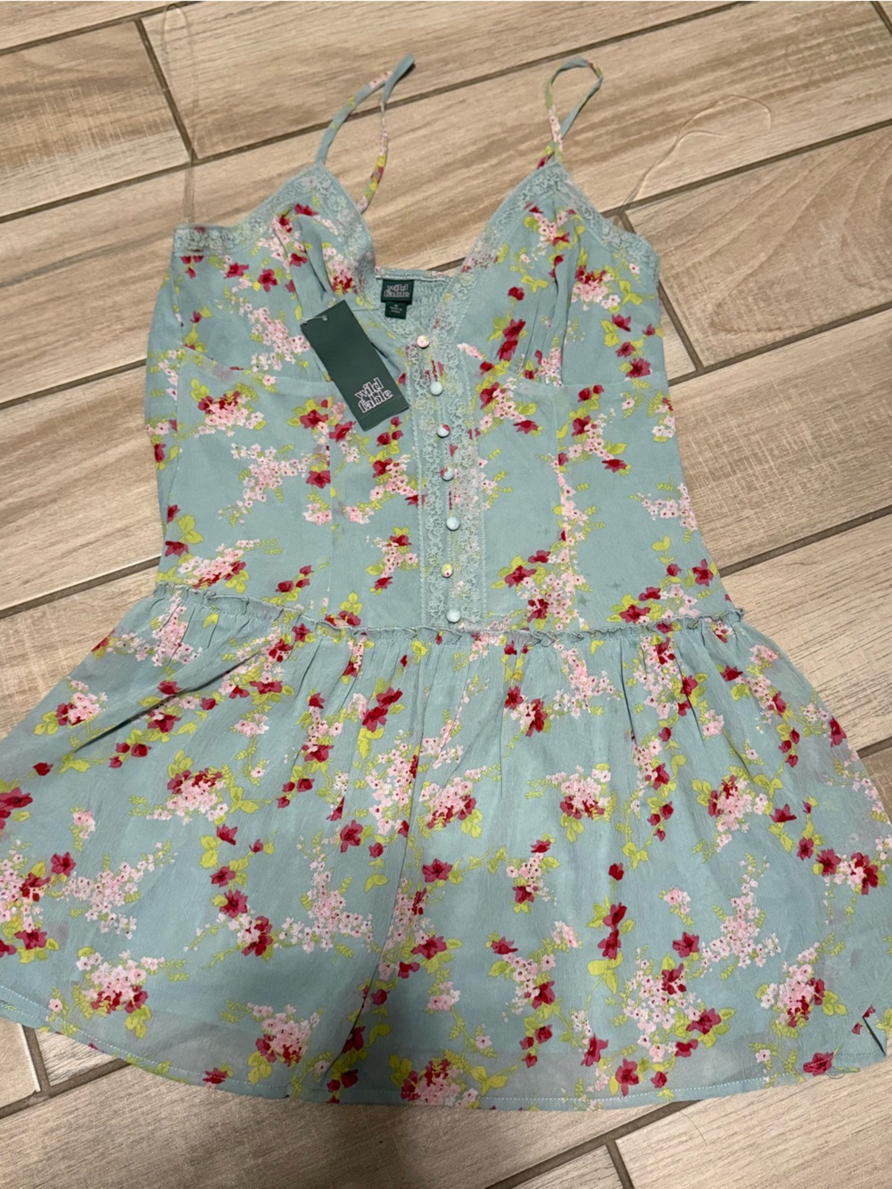 wild fable Light Blue Floral Mini Dress